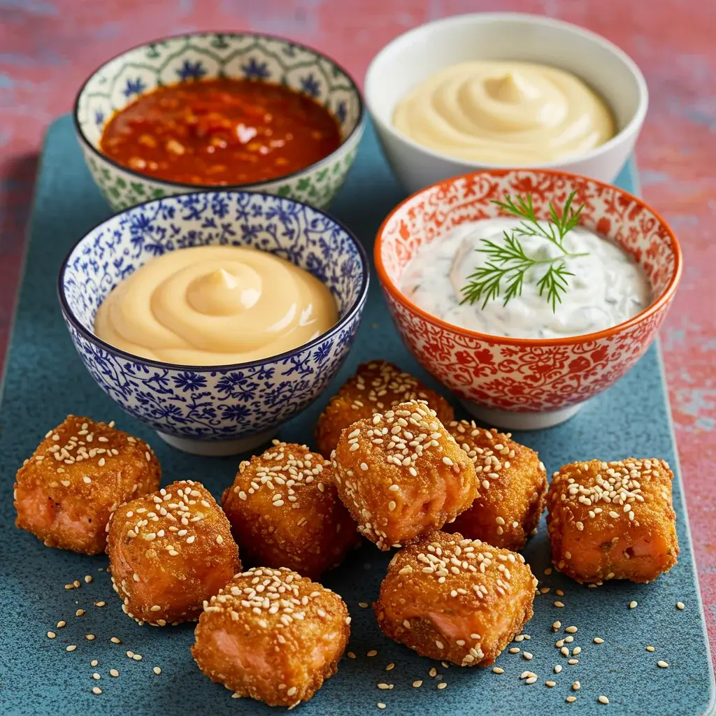 salmon-bites-dipping-sauces